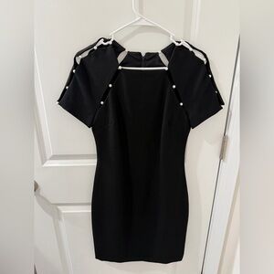 Alice + Olivia Black Dress with Pearl Details